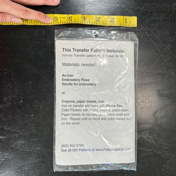 Vintage 2002- Flower Quilt Pattern Iron on, Wash off- 12 motifs- unused - Picture 4 of 4